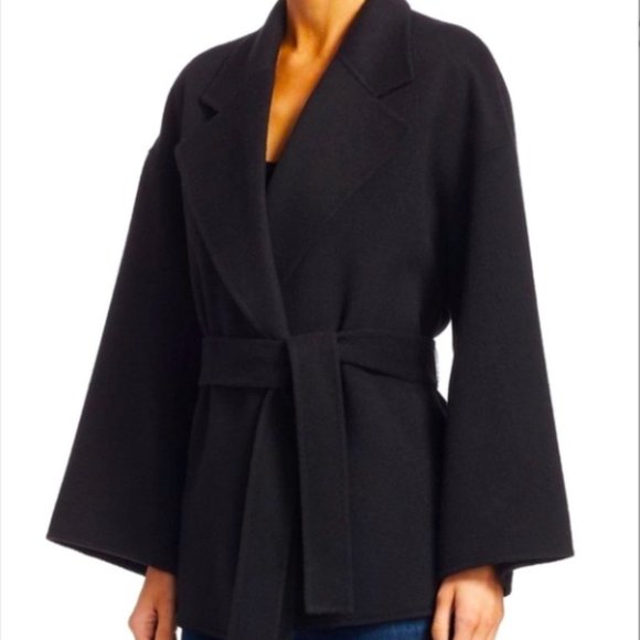 Theory Wool Cashmere Belted Robe Jacket 